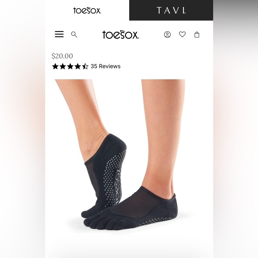 Toesox Luna full toe grip sock